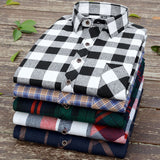 Fall Smart Casual Men's Flannel Plaid Shirt Brand Office Long Sleeve Shirt Clothes Mart Lion   