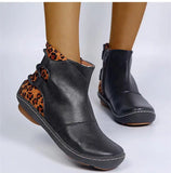 Winter Women Boots Ankle Flat Shoes Side Zipper Ladies Round Toe Female MartLion   