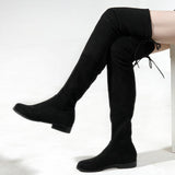 Slim Fit Thighs Over-the-Knee Long Boots Women Low Heel Concise Elastic Boots Retro Shoes Ladies Mart Lion   