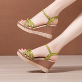 Platform Sandals Women Shoes Summer Open Head High Heels Wedges Ladies Casual Beach MartLion   