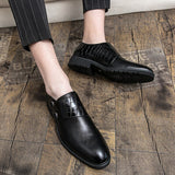 Wedding Formal Shoes Men's Leather Oxfords Slip On Party Dress Zapatos Hombre Mart Lion   