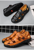 Classic Men's Sandals Summer Genuine Leather Outdoor Casual Lightweight Slipper Mart Lion   