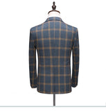 Plaid Designs Lapel Men's Suit Tailor Made Groom Tuxedos Wedding 3 Piece Suits Blazer (Jacket+Pants+Vest) Mart Lion   
