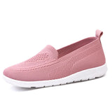 Autumn Loafers Flats Knitted Cotton Slip-on Luxury Shoes Women's Ballerina Ladies Footwear Elderly MartLion Pink 36 