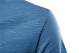  Cotton Men's T-shirt V-neck Design Slim Fit Soild Tops Tees Short Sleeve MartLion - Mart Lion