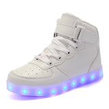 Men's Led Shoes USB Rechargeable Nice Luminous Sneakers Women Party Adult Wedding Glowing MartLion WHITE 6 