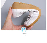 Summer Leather Women's Shoes Moccasins Platform Soft Boat Cutout Flats Casual Low Heel Nurse Lolita MartLion   