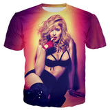 The Queen of Pop Madonna 3D Printed T-shirt Men's Women Casual Harajuku Style Hip Hop Streetwear Oversized Tops Mart Lion Gray L 