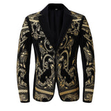 Luxury Embroidery Cardigan Blazer Jacket Men's Shawl Lapel Slim Fit Striped Suit Jacktes Party Prom Wedding Mart Lion   