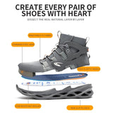  Work Boots Indestructible Safety Shoes Men's Steel Toe Shoes Puncture-Proof Work Sneakers Breathable Mart Lion - Mart Lion