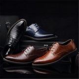 PU Leather Men's Brogues Shoes Lace-Up Bullock Dress Oxfords Praty Formal Mart Lion   