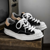 Men's Sneakers Faux Suede Sport Shoes Casual board Lace Up Footwear Black Green Mart Lion Black 39 