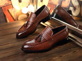 Men's Crocodile Grain classic Tessels Moccasins Genuine Leather Casual Loafers Flats Shoes Mart Lion   