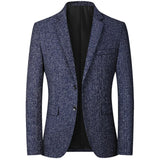 Spring Autumn Men's Slim Casual Handsome Suits Tops blazers MartLion Navy Blue L CHINA