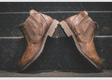 Vintage Style Men's Boots Autumn Winter Ankle Short Chelsea Footwear Hombre Cowboy Mart Lion   