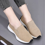 Autumn Women Shoes Cow Suede Slip on Sneakers Femme Loafers Ladies Black Nursing Work MartLion   