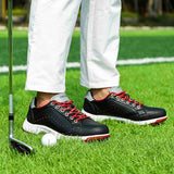 Men's Golf Shoes Waterproof Golf Sneakers Outdoor Golfing Spikes Shoes Jogging Walking Mart Lion   