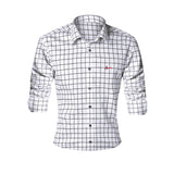 Shirt  Casual Men's Dress Shirt Slim Fit Plaid Shirt Long sleeve Mart Lion A-DCZ 2205 WHITE M 