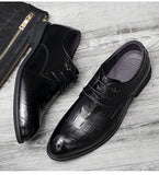 British Casual Leather Shoes Korean Black Version Pointed Toe Men's MartLion   