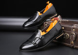 Men's Cusual Leather Shoes Wedding Party Slip-on Buckle Loafers Moccasins Driving Flats Mart Lion   