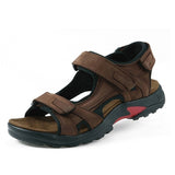 men's sandals summer shoes genuine leather sandals beach cow leather Mart Lion Brown 0568 38 