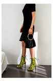 Summer Women Sandals Serpentine Leopard Gladiator Shoes Comfort Party High Heels Mart Lion   