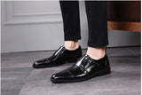 Whoholl Luxury Leather Formal Men's Classic Oxford Shoes Loafers Dress Double Monk Strap Footwear Mart Lion   