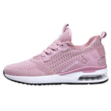 Women Flats Air Cushion Casual Shoes Flyweather Shockproof Sneakers Outdoor Lightweight Plus Jogging Mart Lion Pink 5 