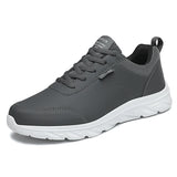Leather Men's Shoes Trend Casual Breathable Leisure Sneakers Non-slip Footwear Vulcanized Hombre MartLion Dark Grey 44 