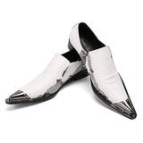 Bella Men's Flats Party Dress Shoes White Genuine Leather MartLion   