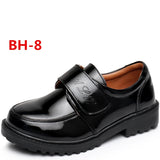 Children leather shoes kids black white school student performance shoes British casual laces soft MartLion BH-8 light 26 