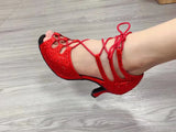 Latin Dance Shoes Woman Ballroom For Girls Jazz Waltz Ladies Shining Rhinestone MartLion   