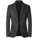 Spring Autumn Men's Slim Casual Handsome Suits Tops blazers MartLion Black L CHINA