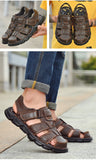 Genuine Leather Casual Shoes Men's Classic Sandals Summer Outdoor Walking Sneakers Breathable MartLion   