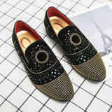 Men's Casual Shoes Suede Leather Moccasins Loafers Flats Rhinestones Mart Lion   