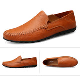 Spring Summer Men's Breathable Casual Shoes Genuine Leather Loafers Non-slip Boat Moccasins Mart Lion   