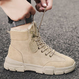 Men's Boots Waterproof Lace Up Military Winter Ankle Lightweight Shoes Winter Casual Non Slip Mart Lion   