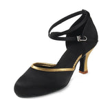 Modern Dance Shoes for Women Girls Ballroom Latin Salsa Tango Ladies Closed Toe 5/7cm Heels Performance MartLion BlackGold   5cm 37 (23.5cm) 