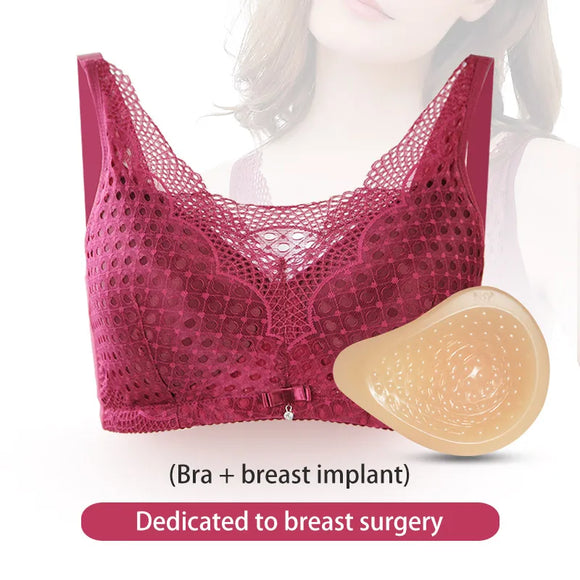 Mastectomy Bras  One-piece   Soft And Comfortable Silicone Breast Bra With Cotton Pockets MartLion   