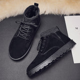 Off-Bound Winter Men's Boots Warm Fur Snow Waterproof Suede Leather Furry Ankle Fluff Plush Shoes Outdoor Mart Lion   