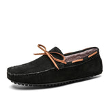 Winter Warm Casual Shoes Men's Loafers With Fur Suede Leather Driving Shoes Designer MartLion black 14 