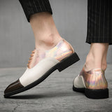 Men's Dress Shoes Wedding Office Footwear Mixed Color  Leather Comfy Formal MartLion Gold 11 