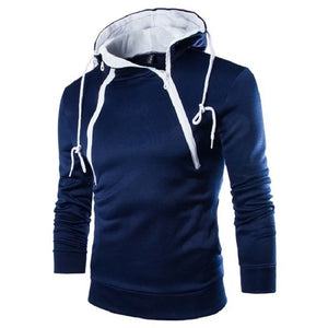 Men's Hoodies Long Sleeve Sweatshirts for Men Zipper Hooded Pullover Neck Mens Sweatshirt Top Jacket Coat Black Sweater MartLion   