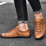 Fotwear Men's Leather Shoes Outdoor Lace Up Walking Classic Leisure Sneakers Brown Designer Zapatos Mart Lion   