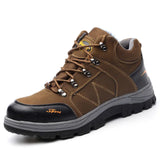 Men's Boots Steel Toe Shoes Work Indestructible Safety Puncture-Proof Work Sneakers Winter MartLion RF008-brown 36 