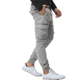 Men's Camouflage Tactical Cargo Pants Men Joggers Boost Military Casual Cotton Pants  Ribbon Male army Trousers MartLion light grey 34 