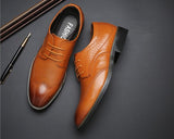 Men's Brogue Shoes Crocodile Pattern Leather Dress Lace-Up Wedding Party Office Oxfords Flats Mart Lion   