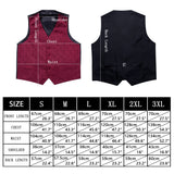 Rose Red Men's Wedding Suit Vest Blue Floral Jacquard Folral Silk Waistcoat Vests Handkerchief Tie Vest Suit Set Barry Wang Design Mart Lion   