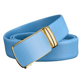 Sky Blue Automatic Buckle Belt for Both Men's and Women Gold Silver Belts 100cm-125cm MartLion   