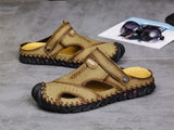 Classic Summer Men's Sandals Casual Beach Slippers Soft Leather